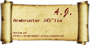 Armbruster Júlia névjegykártya